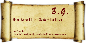 Boskovitz Gabriella névjegykártya